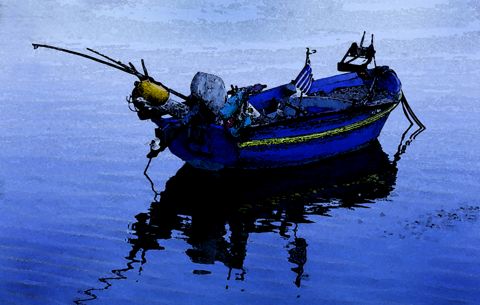 Download Blue Boat - Patmos (940Wx599H)