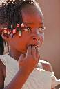 Girl with Beads  (800Wx1200H) - Girl with Beeds in Hair - Zambian Village - 2010 